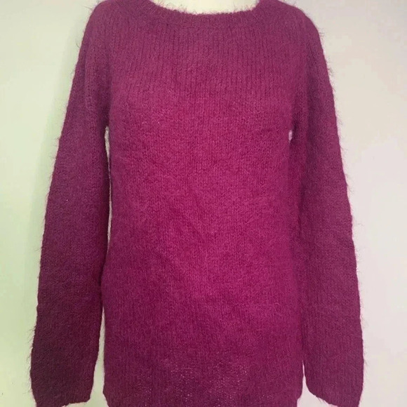 Prada Sweater Alpaca Blend Knit Long Sleeve Pullover Top Purple Size 38 US 8 - Picture 1 of 8